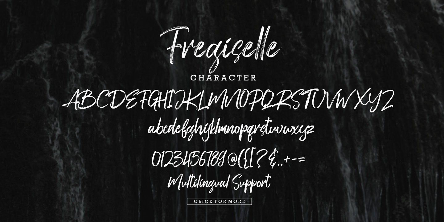 Beispiel einer Fregiselle Brush Swash-Schriftart